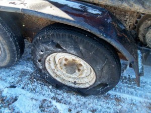 damaged tire